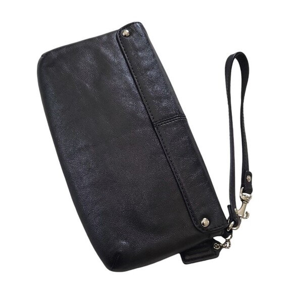 EUC COACH Wristlet Ashley Black Leather Flap Wallet designer authentic - Picture 2 of 9